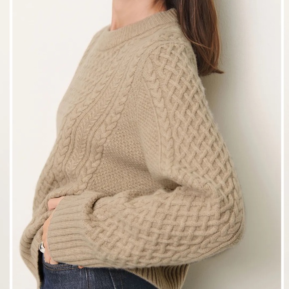 Reformation Calloway Regenerative Wool Crew Sweater in Linen Cable: NWT! - Picture 2 of 7